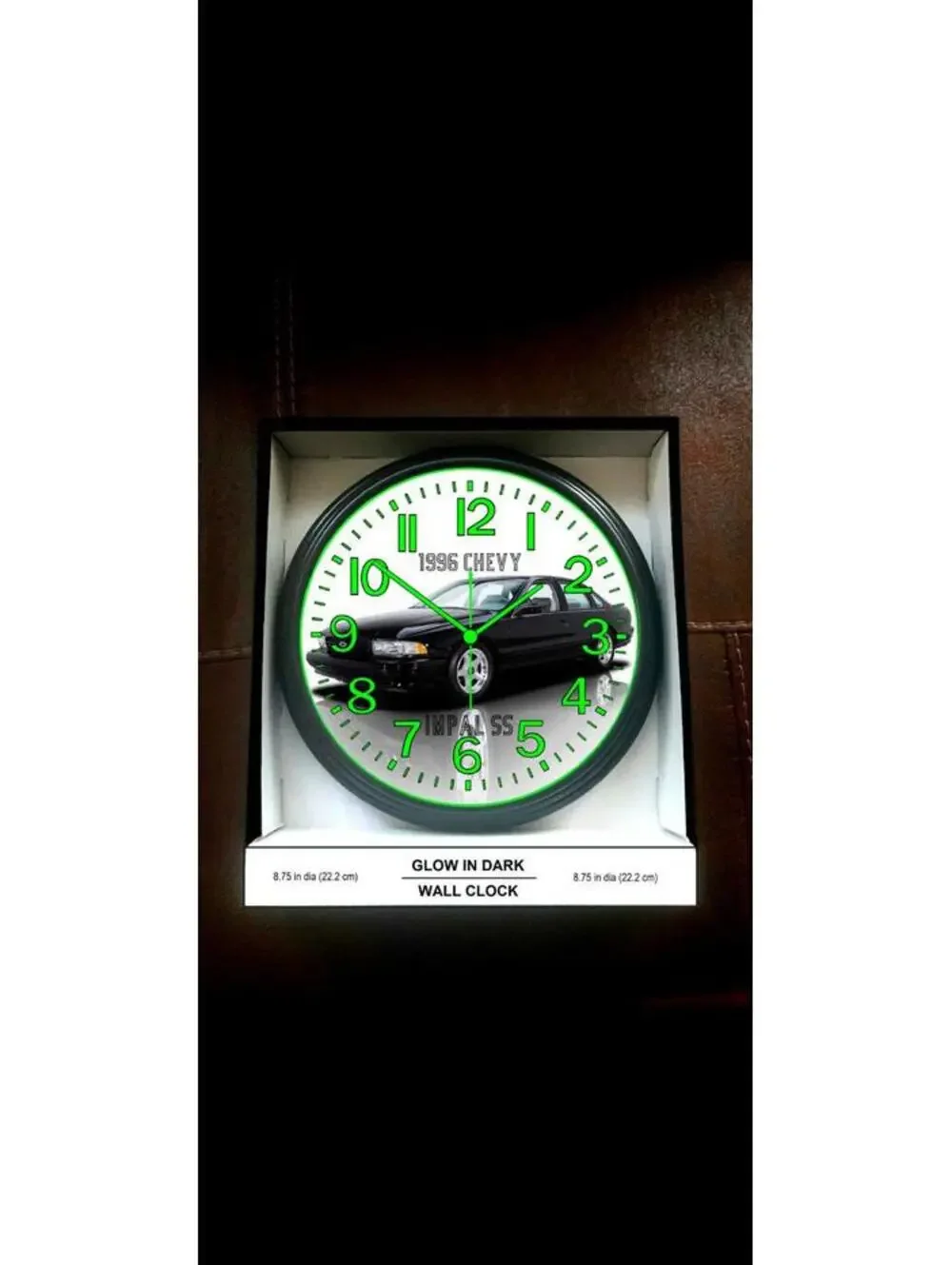 Glow in the Dark Wall Clock Chevy Corvette Camaro Spitfire Retro Army